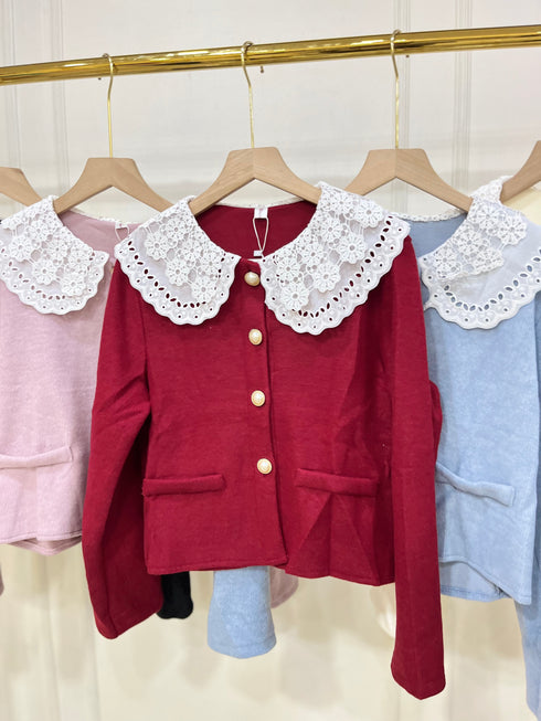 Women Peter Pan Collar Winter Cardigan